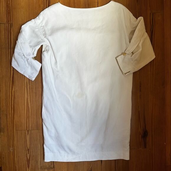 Chloe cream linen blend quarter sleeve midi dress SIZE 38/8 - Picture 5 of 5